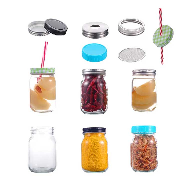 Wholesale bap free clear 16oz plastic drink jars with straws from supplier
