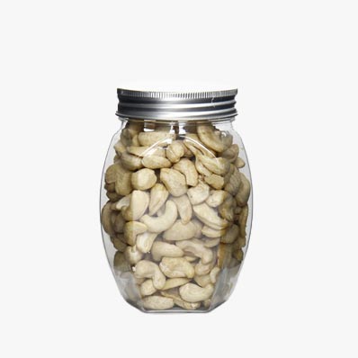 High quality clear 24oz plastic jars with screw lids for dry fruit and nuts storage