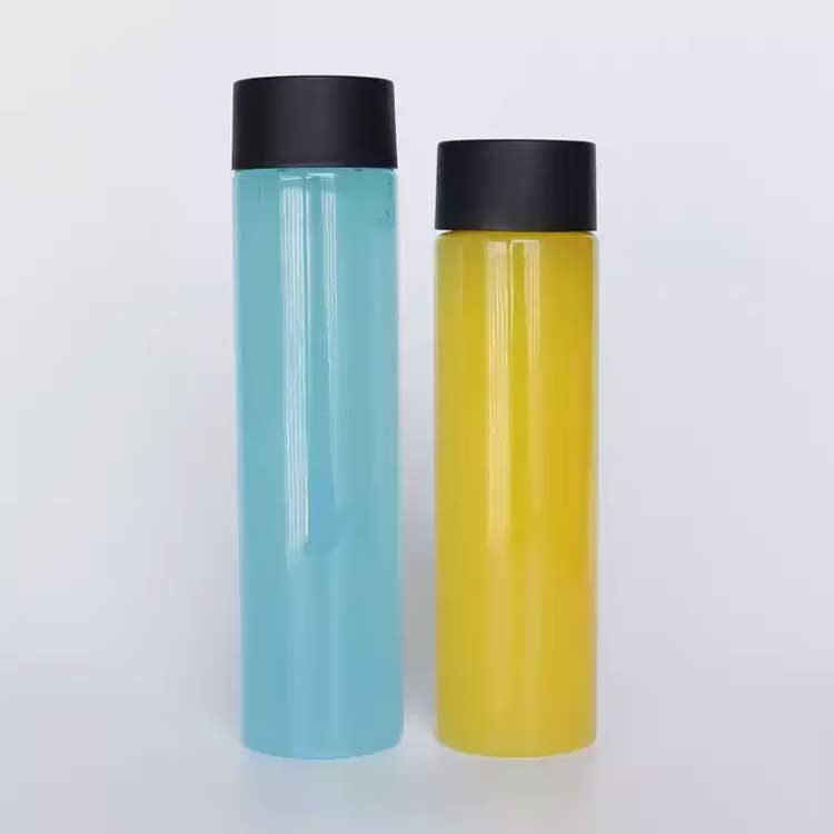 Wholesale custom label 250ml cylinder pla bottles for fruit juice
