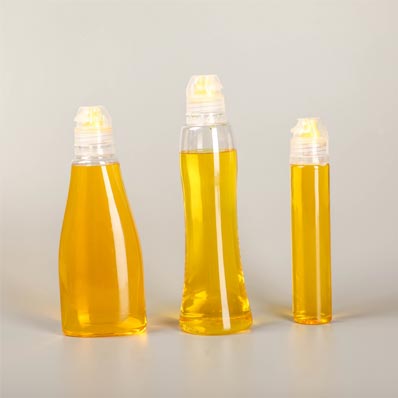 Food grade PET clear 250ml plastic syrup bottles with dispensing caps for honey and maple