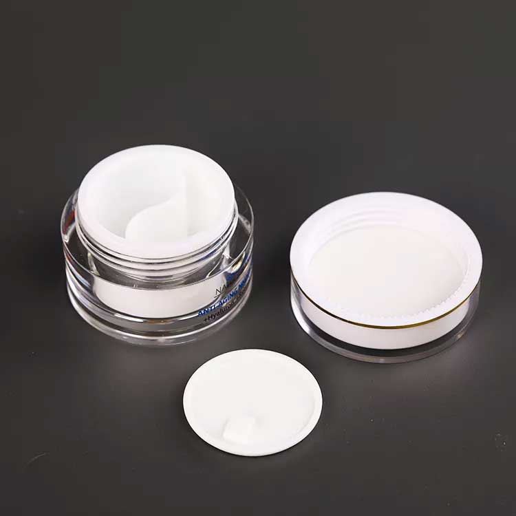 Wholesale clear 30ml plastic cosmetic jar with lid and liner