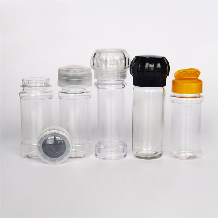 Refillable small 4oz plastic spice jars with grinder from jars supplier