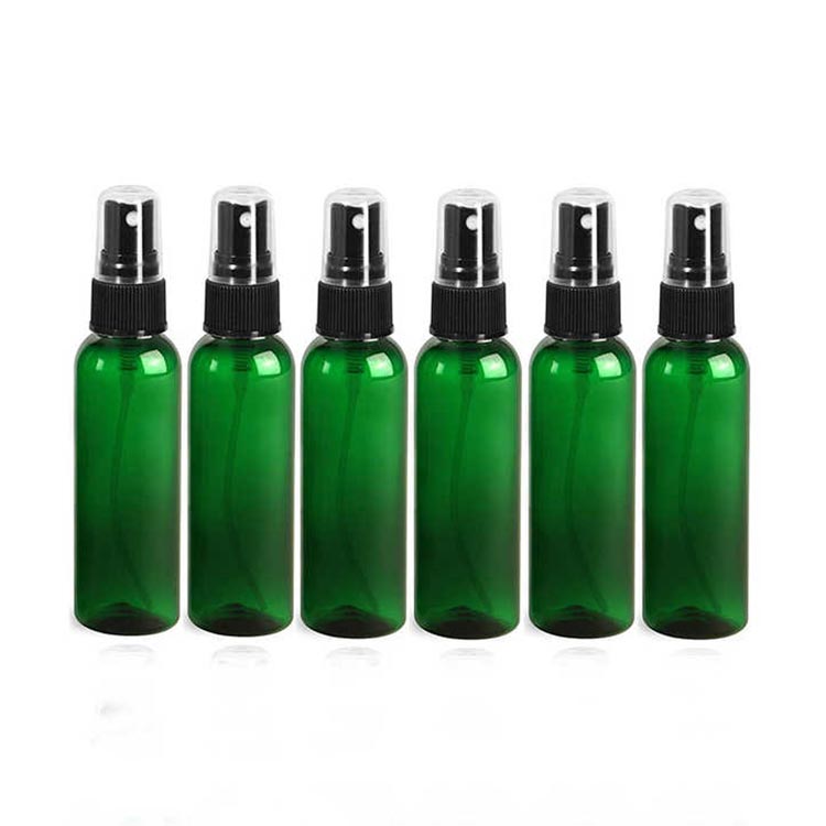 Refillable green 60ml plastic mist spray bottle for skincare