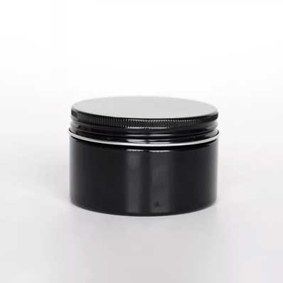 Best seller 50ml black plastic cream jar with aluminum lid 