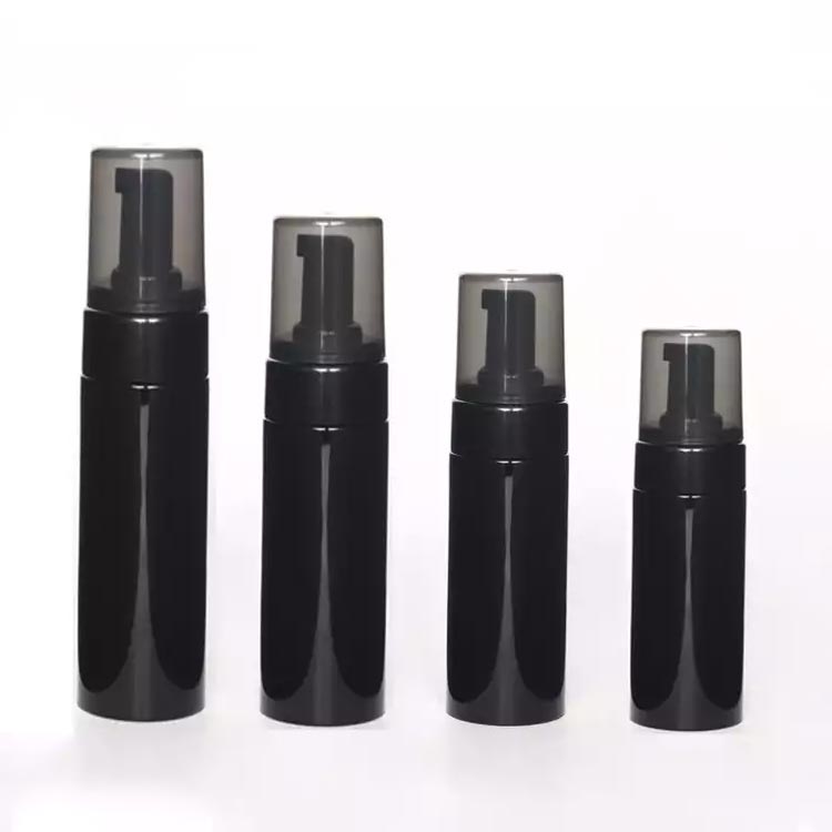 Wholesale travel size refillable 150ml black plastic foam bottle