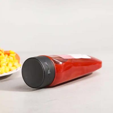 Food grade refillable 220ml catering squeeze bottles with flip top caps