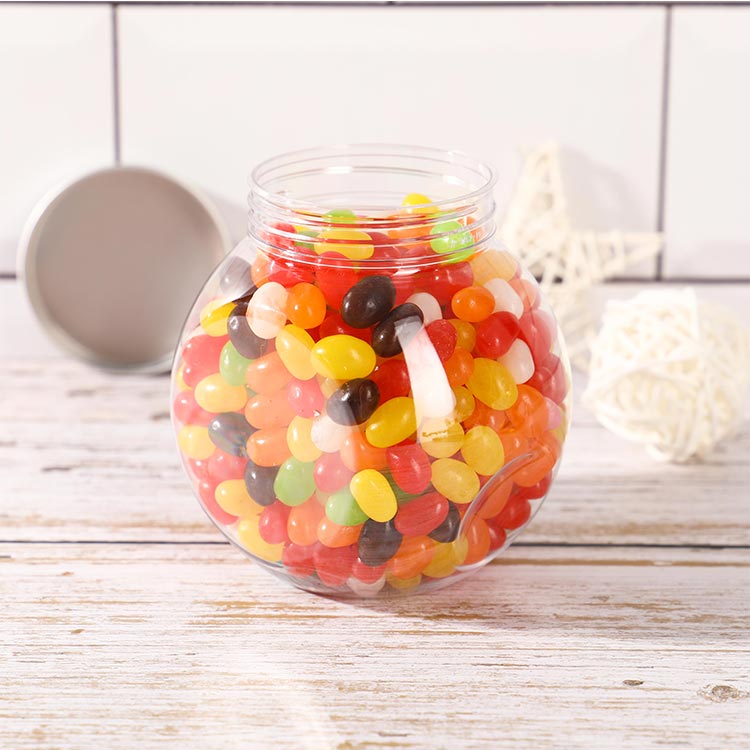 Factory price round shape 16oz clear plastic candy jars with lids