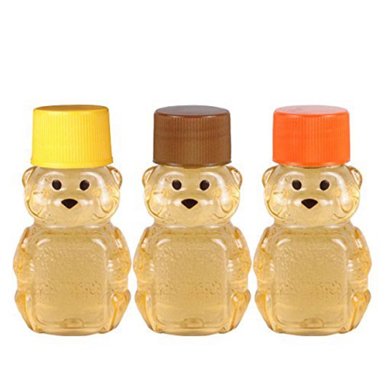 Cartoon shapes 2oz clear plastic honey bear bottles with factory price