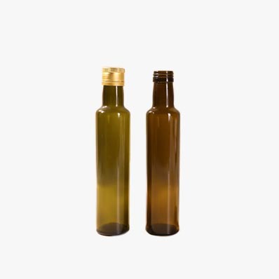 High flint oil container 8oz dorica glass bottle with caps and liners