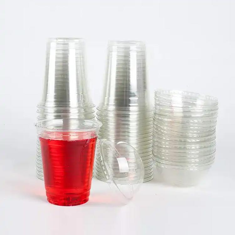 Wholesale fancy round disposable 16oz plastic party cups with lids