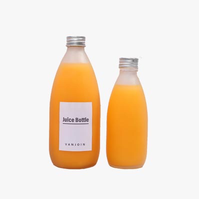 Custom printing cheap cold pressed frosted 500ml glass juice bottles