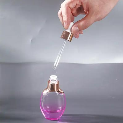 Wholesale empty clear 30ml glass attar bottles with gold dropper