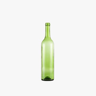 Wholesale 750ml glass green punted bordeaux bottles with corked lids