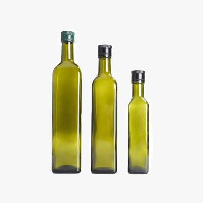 Wholesale 250ml 500ml 750ml green glass cooking oil bottles with spout