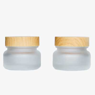 Frosted 50g cosmetic glass cream jar with screw lid for skin care