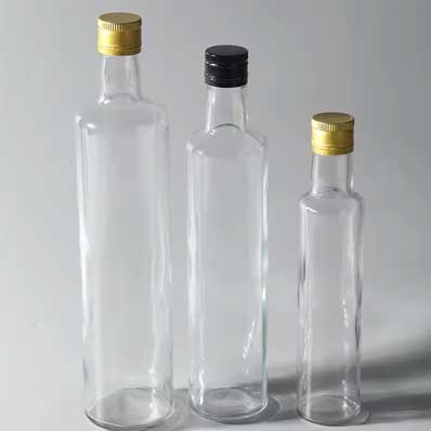 Wholesale clear 250/500/750ml glass oil and vinegar cruet bottle with pourer and funnel for kitchen