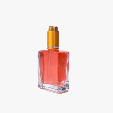 Empty clear flat square 50ml glass essential oil bottle from supplier direct