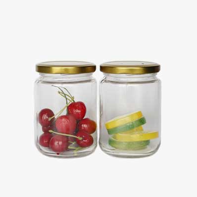 China manufacturer 8oz crystal round glass food jars with lids bulk