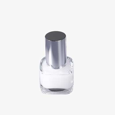 Luxury clear empty square 30ml glass foundation bottle with pump and sliver cap