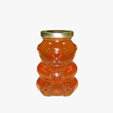 Wholesale clear 8oz glass bear honey jar with dipper 