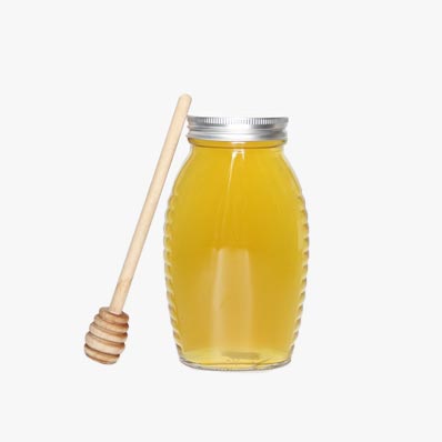 Manufacturer empty 500ml glass honey jar with dipper bulk