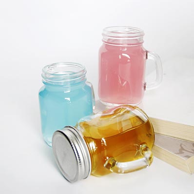Best juice container clear 120ml glass juice mason jar with handle straw and lid