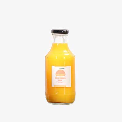 Wholesale clear cold pressed 16oz glass juice storage bottles with screw caps