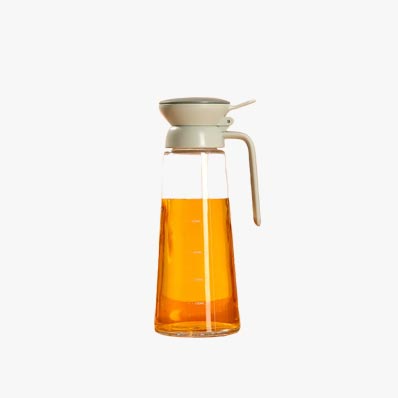 Wholesale clear 600ml glass kitchen oil bottle with dispenser cap
