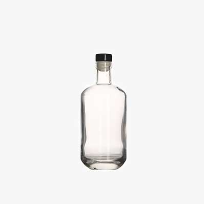25oz nordic heavy base glass liquor bottle with t-top synthetic cork with bonus regular bottle cork