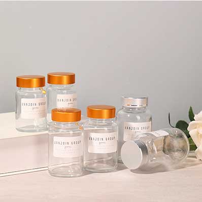 Bulk sale clear 100ml glass medicine bottles with liner and caps