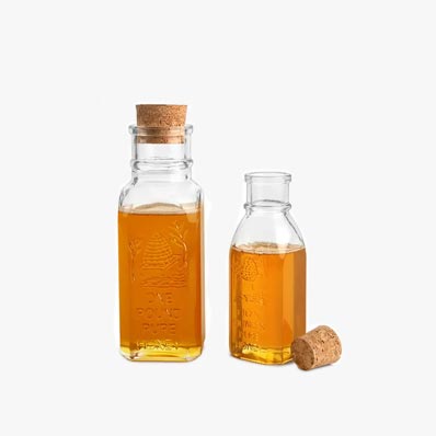 Wholesale clear 8oz 16oz glass muth honey jar with cork from factory