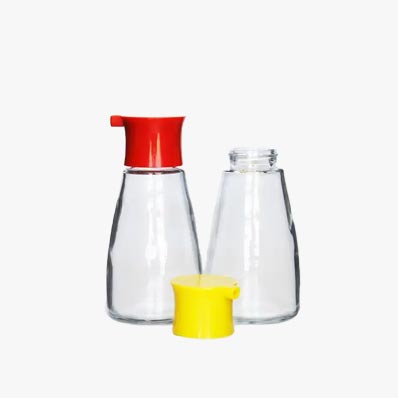 Kitchenware clear small 6oz glass oil pouring bottle with dispenser cap