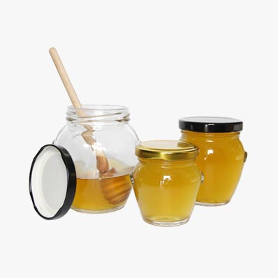 Wholesael flint clear 106ml 212ml 314ml glass orcio jar with metal lid
