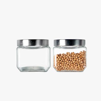 Bulk sale best 700ml food storage square glass pantry jars with screw lids