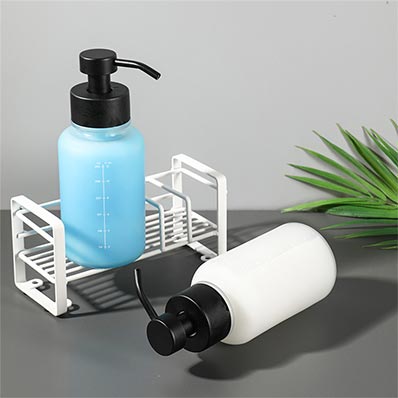 Bulk sale 350ml frosted glass soap dispenser with black pump for liquid lotion 