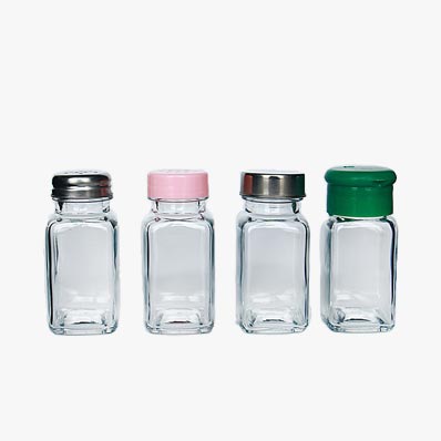 High quality refillable 2oz small square glass spice jar with shaker lid