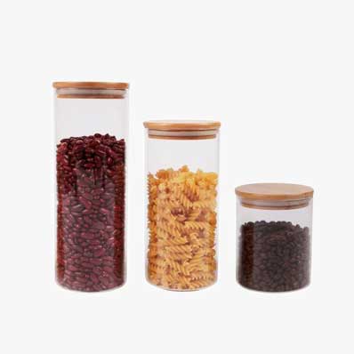 Factory price wide mouth 1000ml round glass storage jars with wooden lids