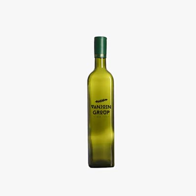 Custom logo square 750ml green glass olive oil bottles from supplier direct