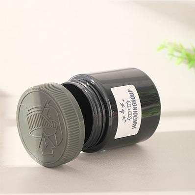 Best price wide mouth black 120ml hemp plastic jars with screw lids