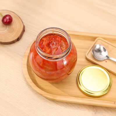 Airtight transparent empty 10oz jars for pickles with gold lids