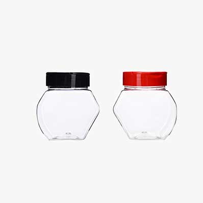 Wholesale unique design clear 10oz plastic kitchen spice storage jars with labels for dry food/coffe