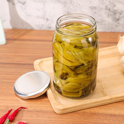 Glass regular mouth 850ml mason pickle jars with lids for food storage