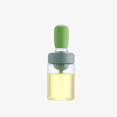 Food grade kitchen silicone dropper measuring olive oil vinegar dispenser glass oil drizzle bottle