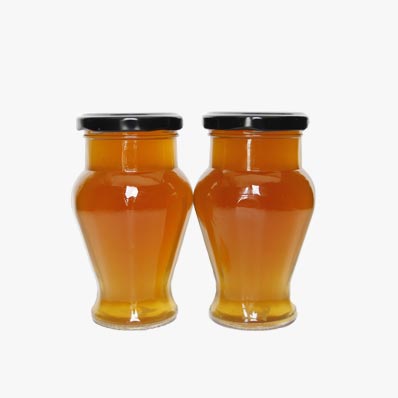 China Supplier clear 314ml orcio glass jars with screw lids and wood dipper