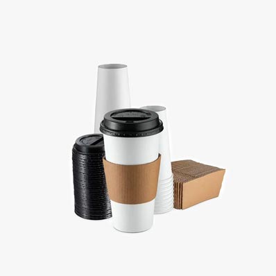 Wholesale single wall 12oz paper takeaway cups with lids bulk