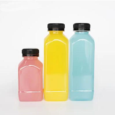 Disposable french square 16oz pet pcr bottles with chilproof caps