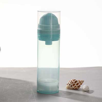 Refillable clear 50ml plastic airless bottle with pump for cosmetic packaging