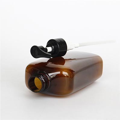 Custom color 500ml oblong plastic bottle with pump dispenser for shampoo/gel