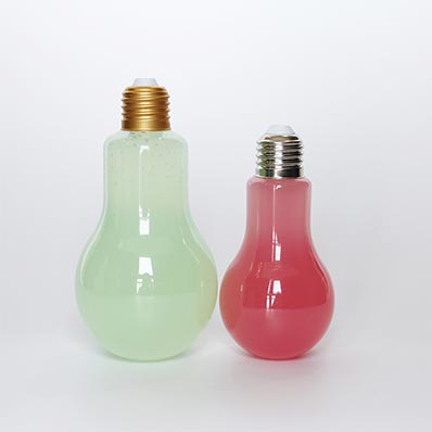 Bulk sale 500ml plastic bulb bottle with straw from bottles supplier