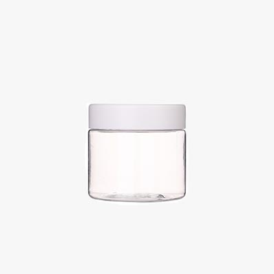 Childproof CBD container clear 170ml plastic canabis jar with lid
